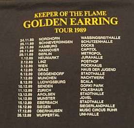 Golden Earring German Keeper of the Flame tour tshirt